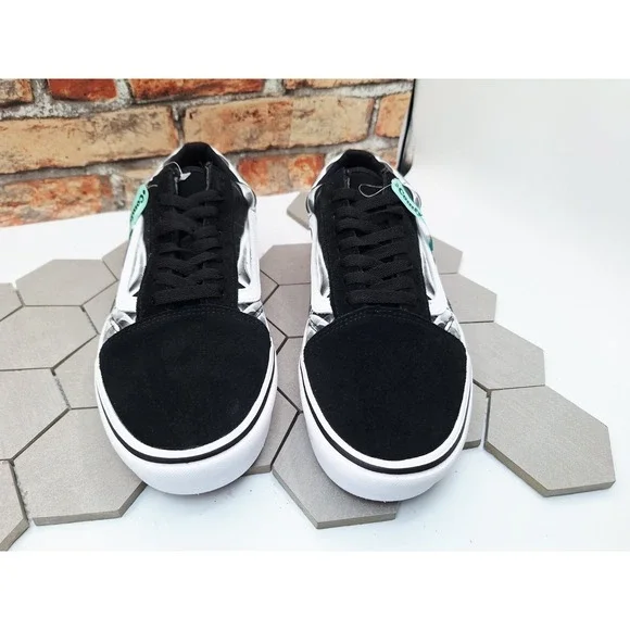 Men Sz 12 Vans Old School Comfy Cush Black White Swirl Sneakers CC After Dark - Picture 7 of 11